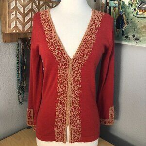 Hand Made in Nepal Cashmere & Silk Sweater - Heavily Beaded